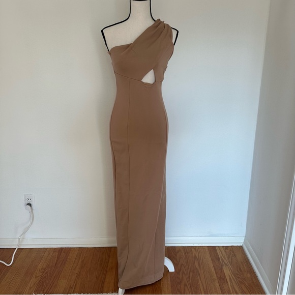 NWOT Lovers + Friends Stacey Dress Size Small Formal Long Brown Tan Dress - Picture 2 of 10